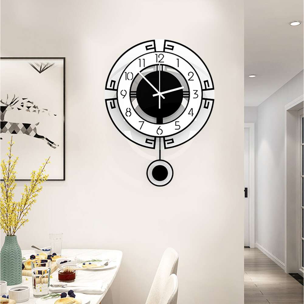 Large Swing Wall Clock Modern Nordic Living Room Silent Pendulum Wall Clock NEW