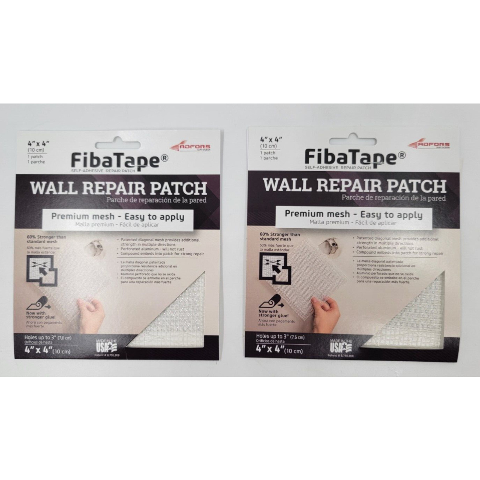 Saint-Gob ADFOR FibaTape Self-Adhesive 4-in x 4-in Drywall Repair Patch Lot of 2