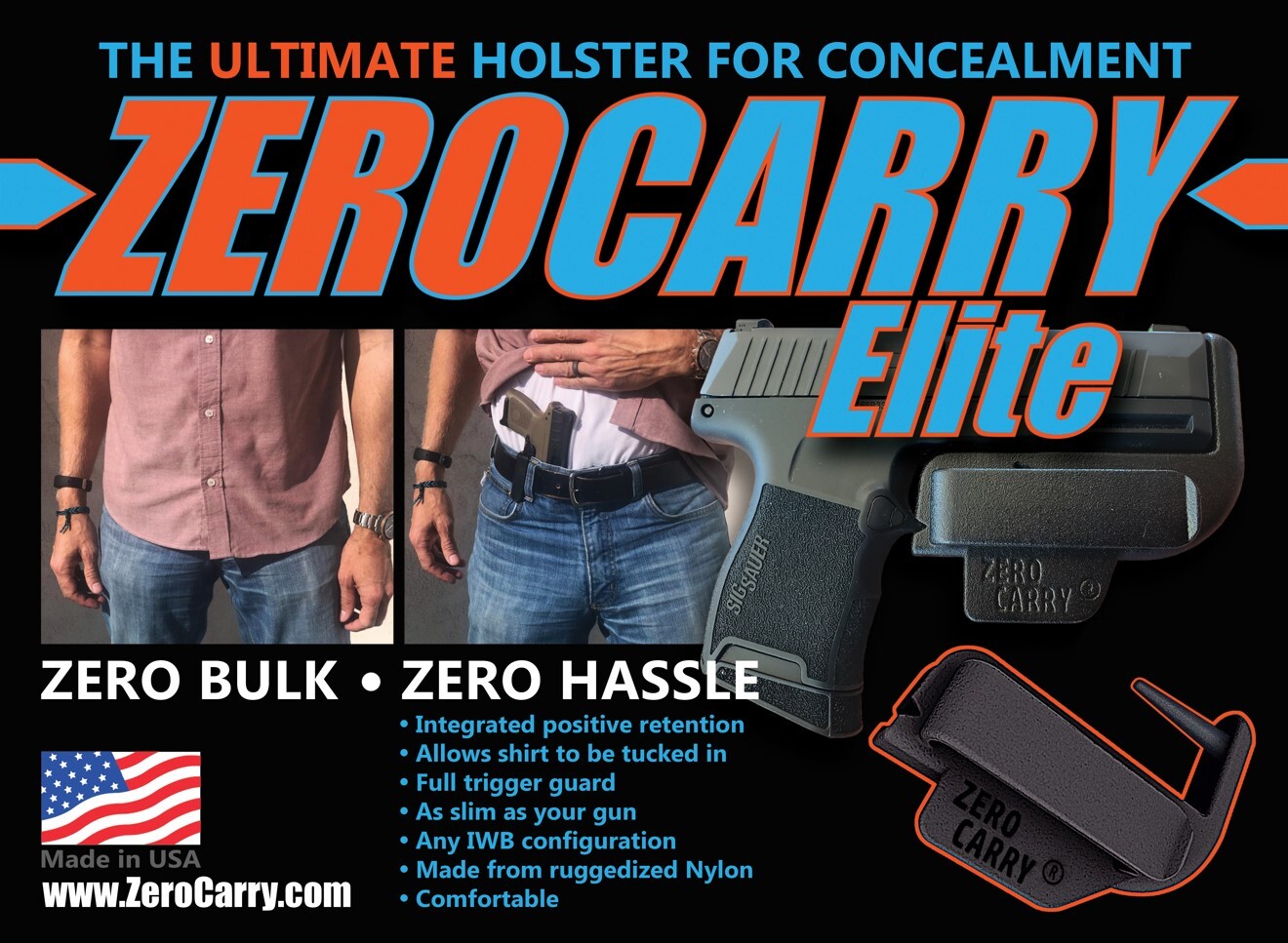 For PALMETTO DAGGER COMPACT. Zero Carry Elite IWB Holster for concealed carry