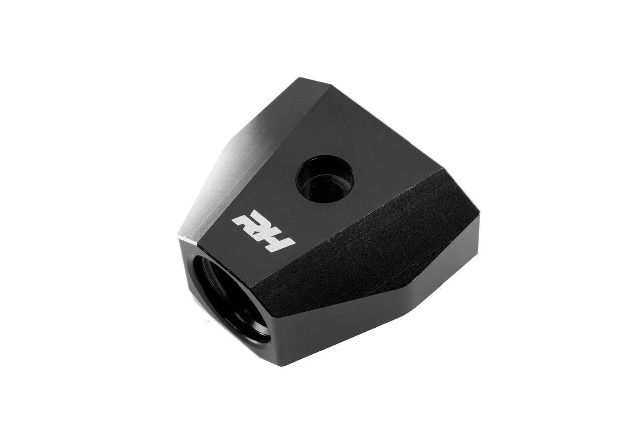 Y Block Housing, -Single 10ORB Female Inlet to Dual -08ORB Female Outlets
