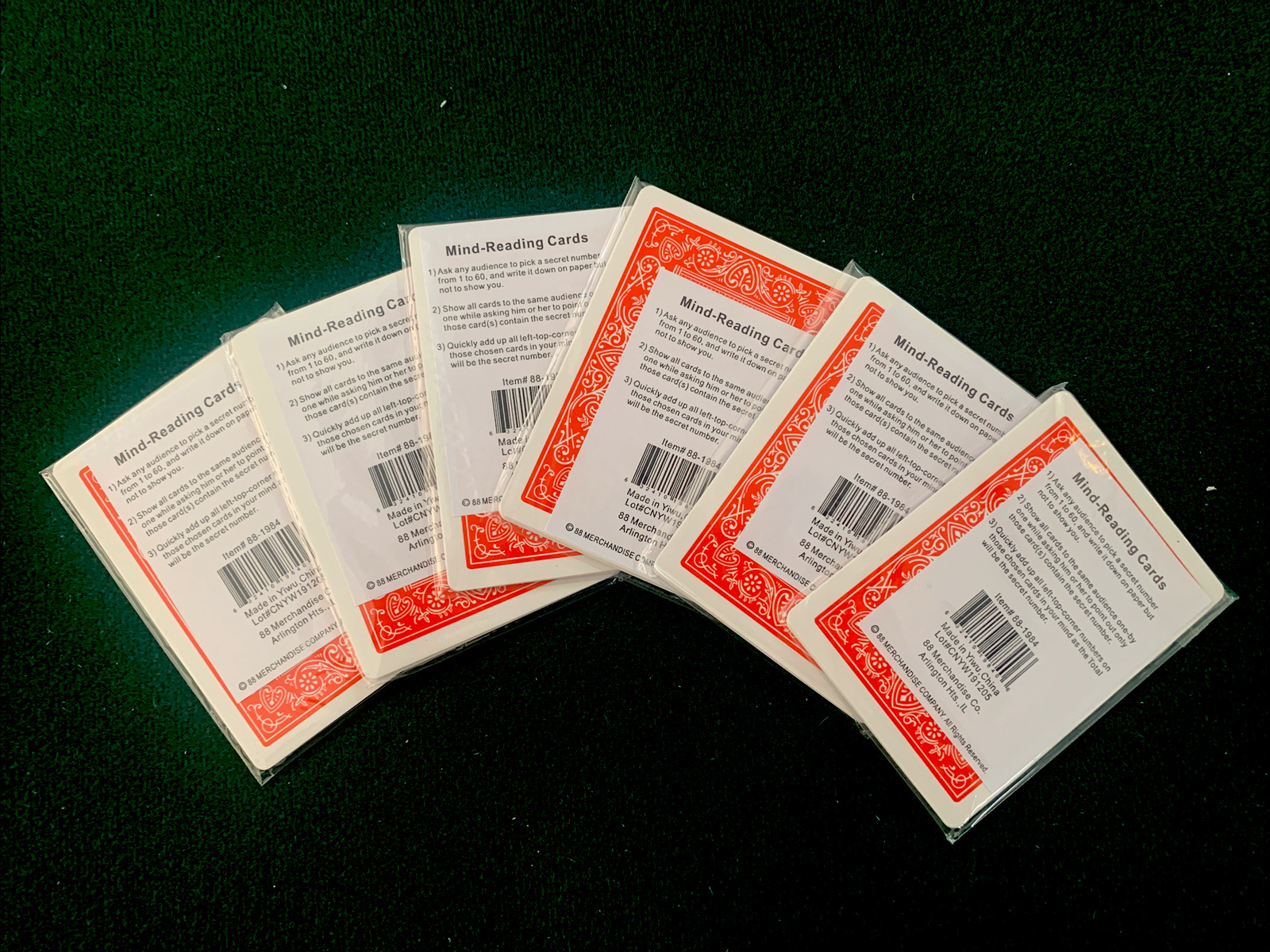 6 Packs-Magic Mind Reading Cards Party Group Psychic Board Game Trick Mentalism