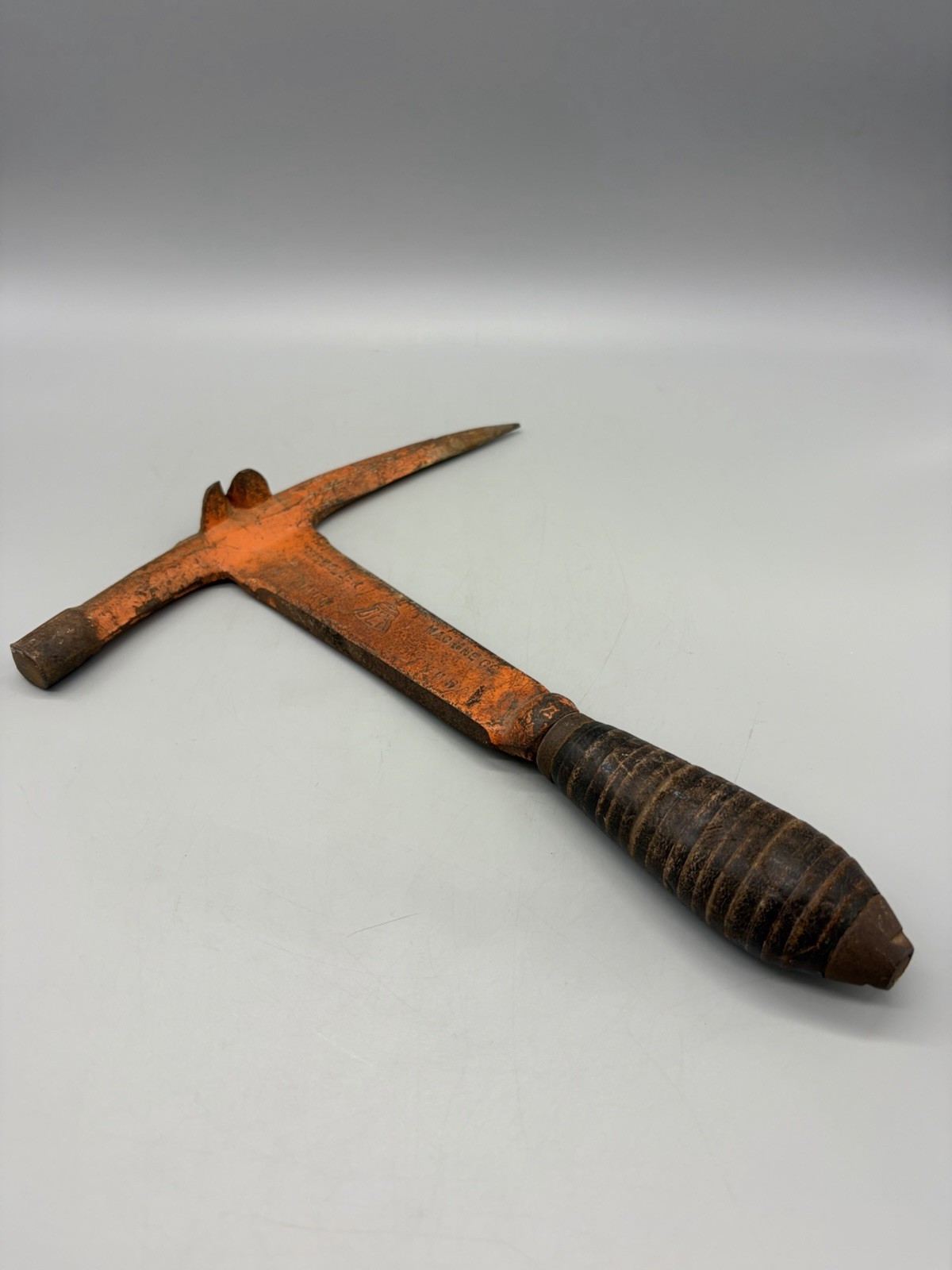 Antique Belden Machine Co. "Slate Roofing Hammer" W/ Leather Stack Handle