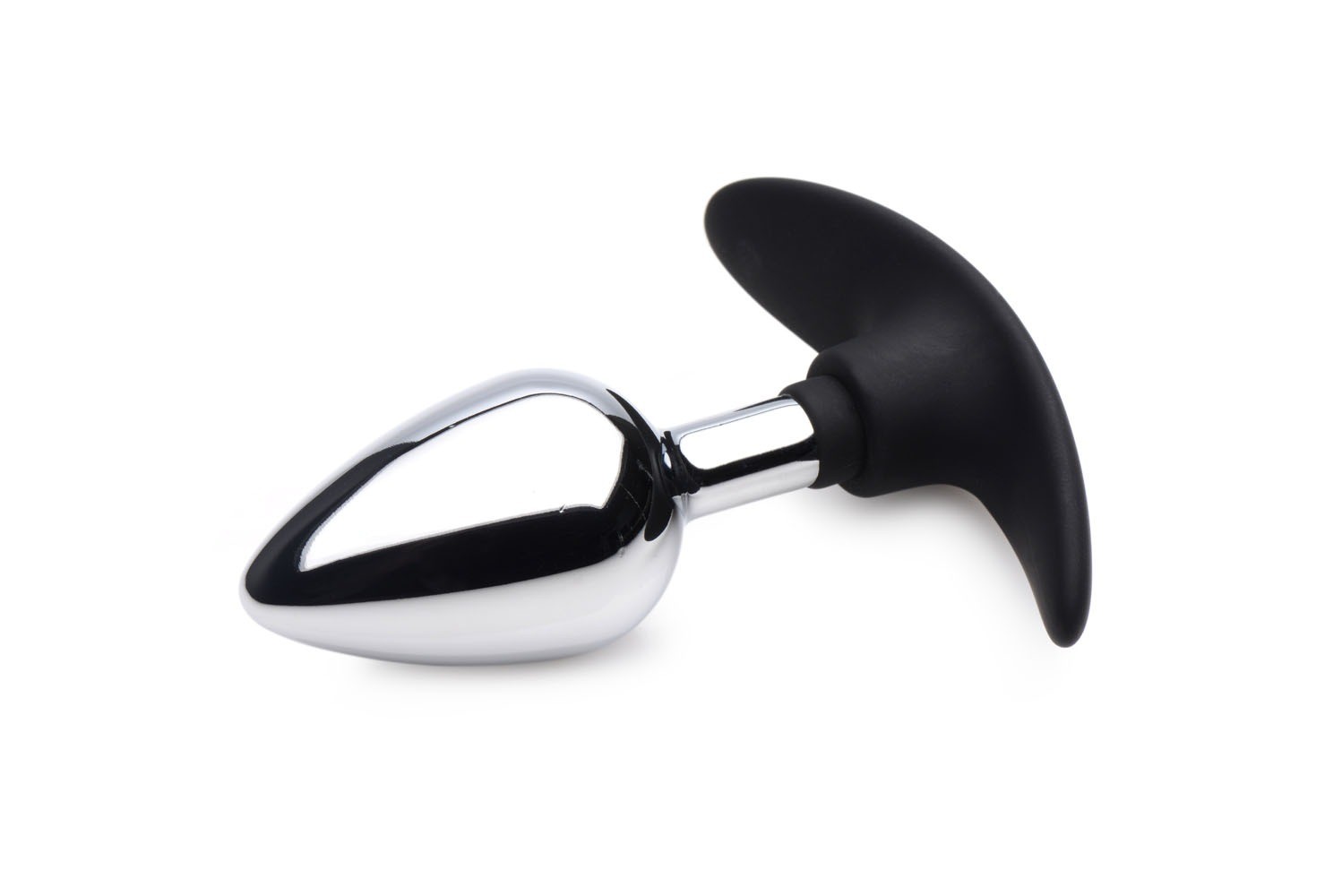 Dark Invader Metal and Silicone Anal Plug - Medium -