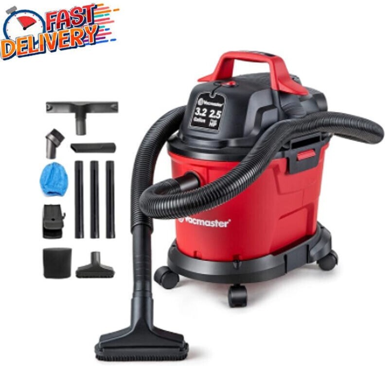 120 Volts VHB305M 1101 Wall Mount Wet Dry Vacuum 3.2 Gallon 2.5 Peak HP Red US