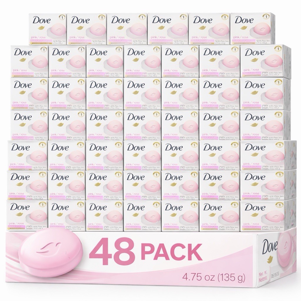 Dove Pink Beauty Bar Soap 135g (4.75 oz)  CASE OF 48 Original Skin Cleanser