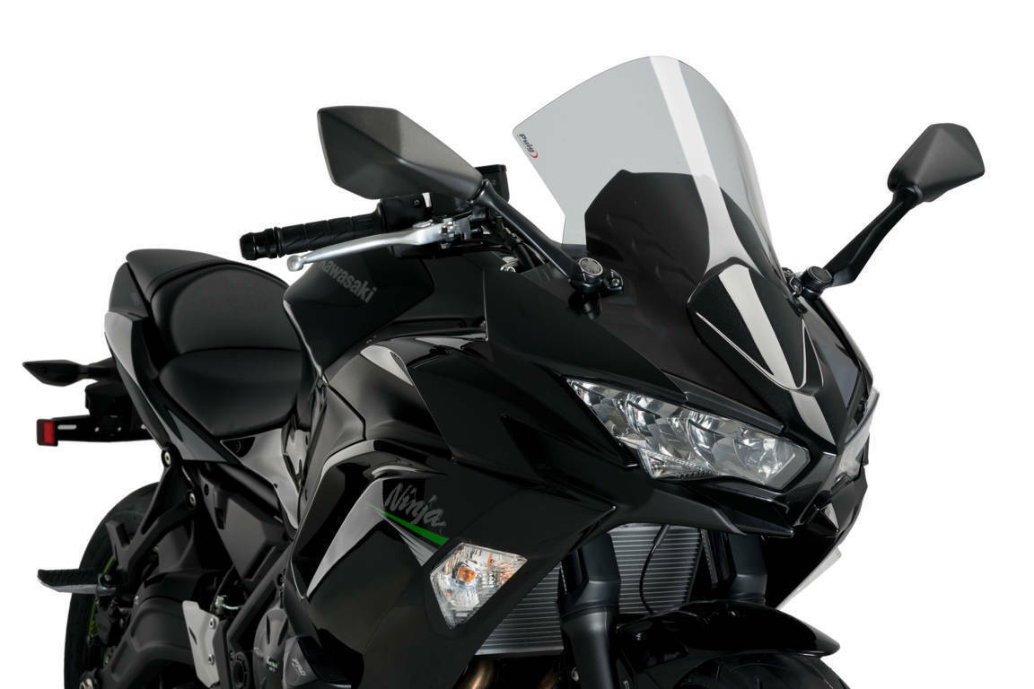 PUIG 3880H R Racer Smoke Windscreen for Kawasaki Motorcycles