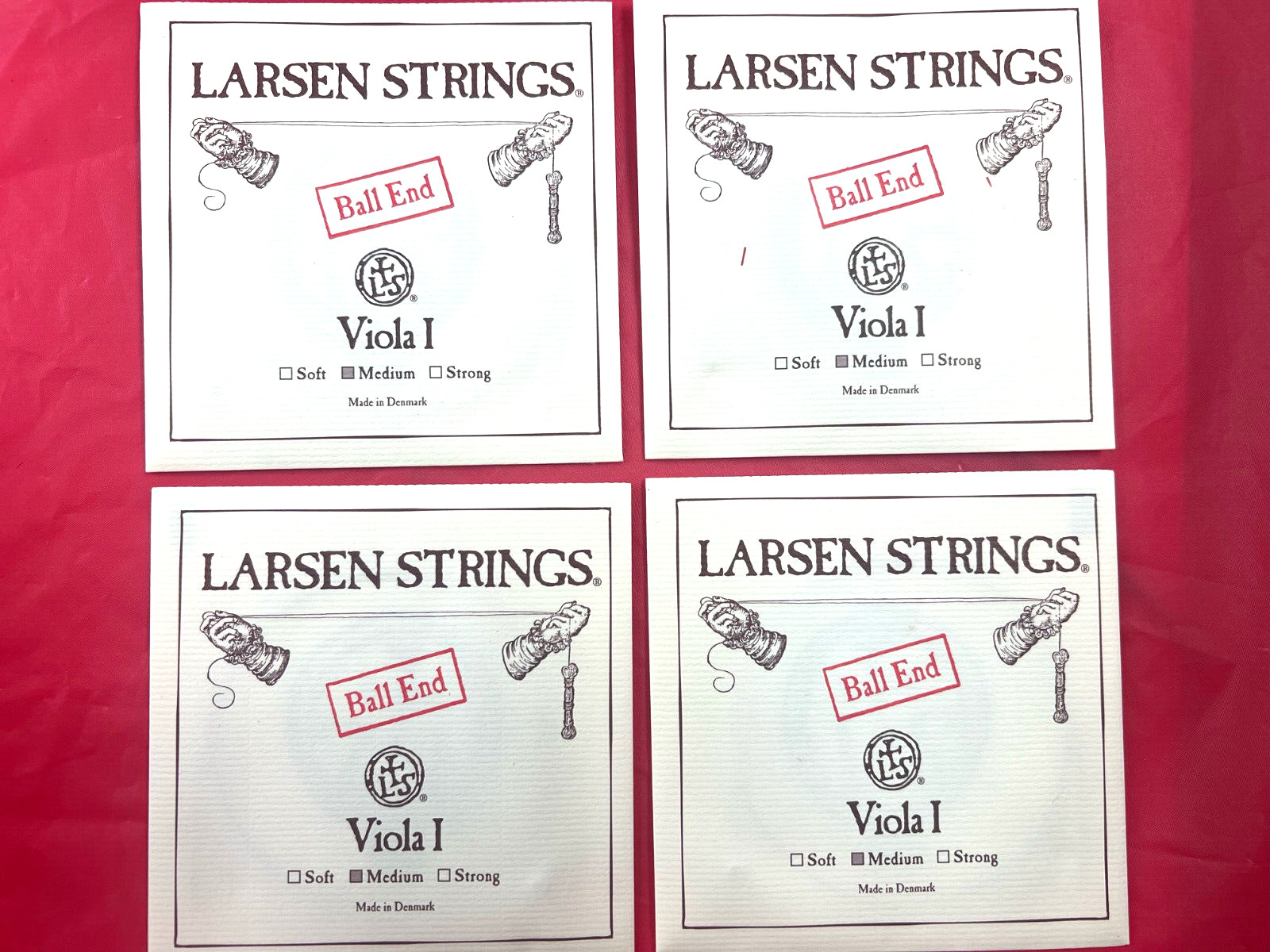 4x 100% Authentic  Larsen Viola A Strings 4/4 Regular Version Ball End