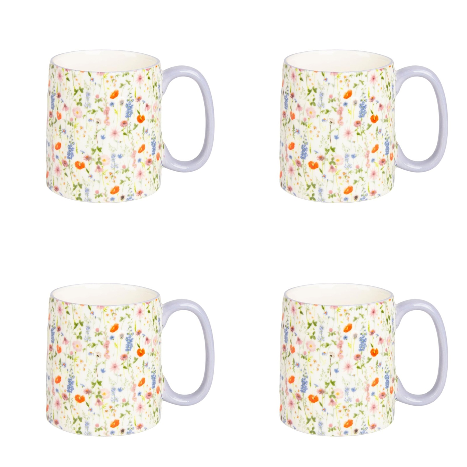 10 Strawberry Street Bella Wildflower Mug, Set of 4 Wildflowers