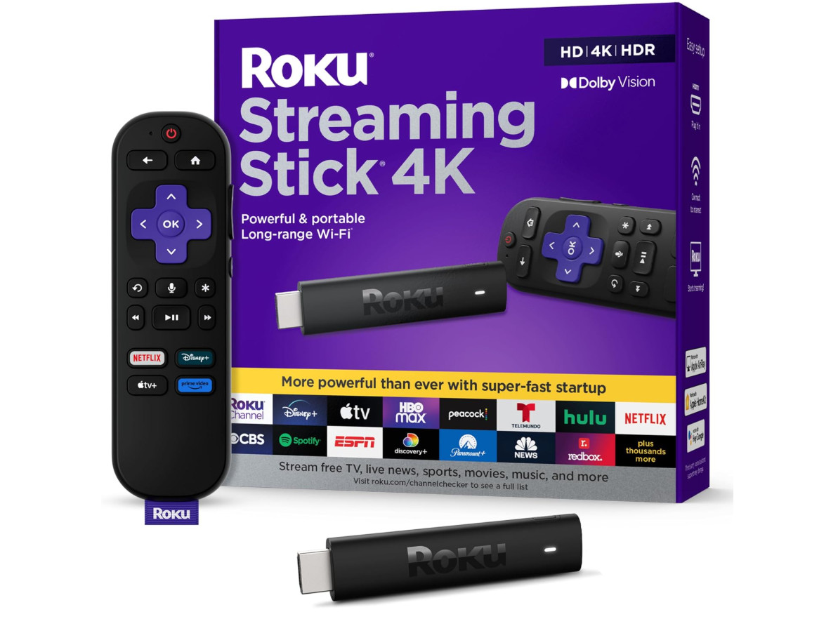 Roku Streaming Stick 4K Device 4K HDR Dolby Vision Voice Remote 3820R2 - New