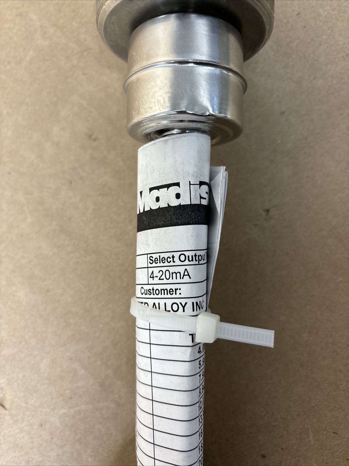 Madison 120PSI C4651 4-20mA Continuous Level Transmitter Float Sensor 40"