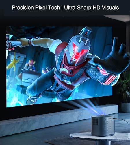 Mini Projector, Home HD Projector with Built-in Speaker, Auto Focus, Keystone