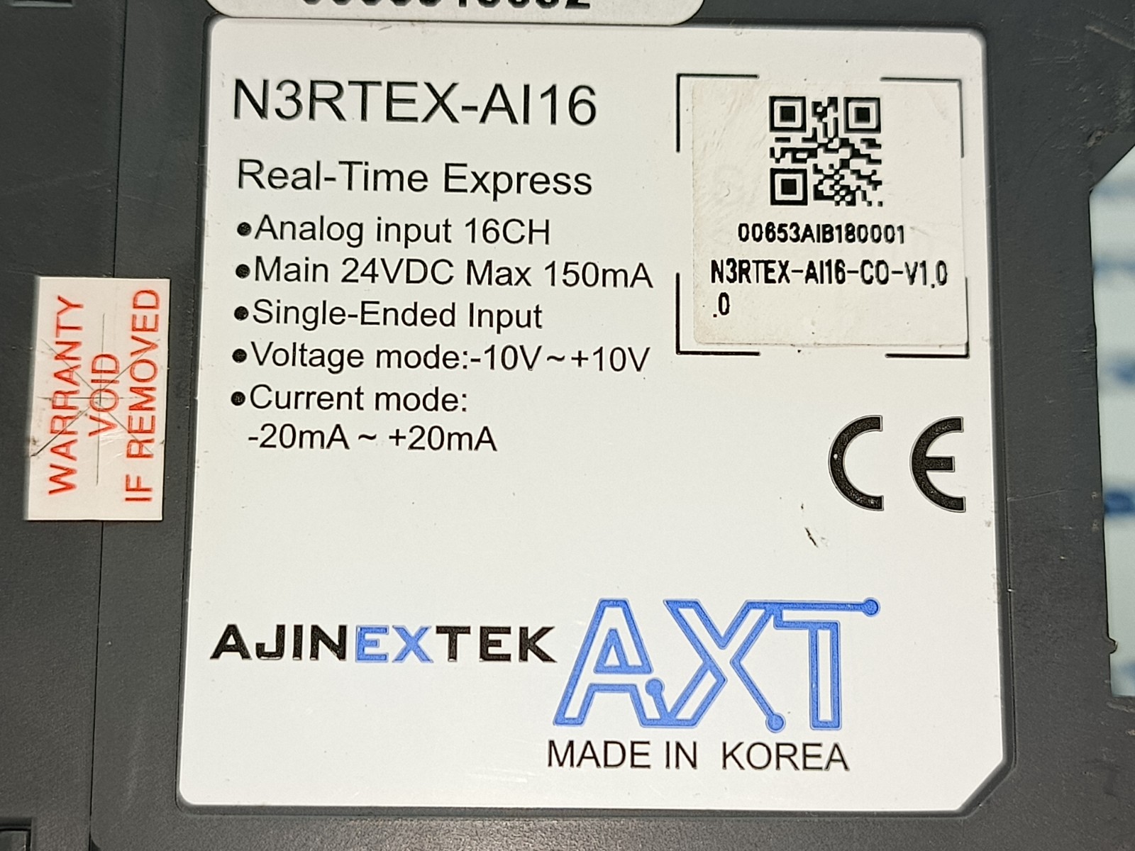 AXT AJINEXTEK N3RTEX-AI16 REAL-TIME EXPRESS ANALOG INPUT 16CH MODULE FAST SHIP!