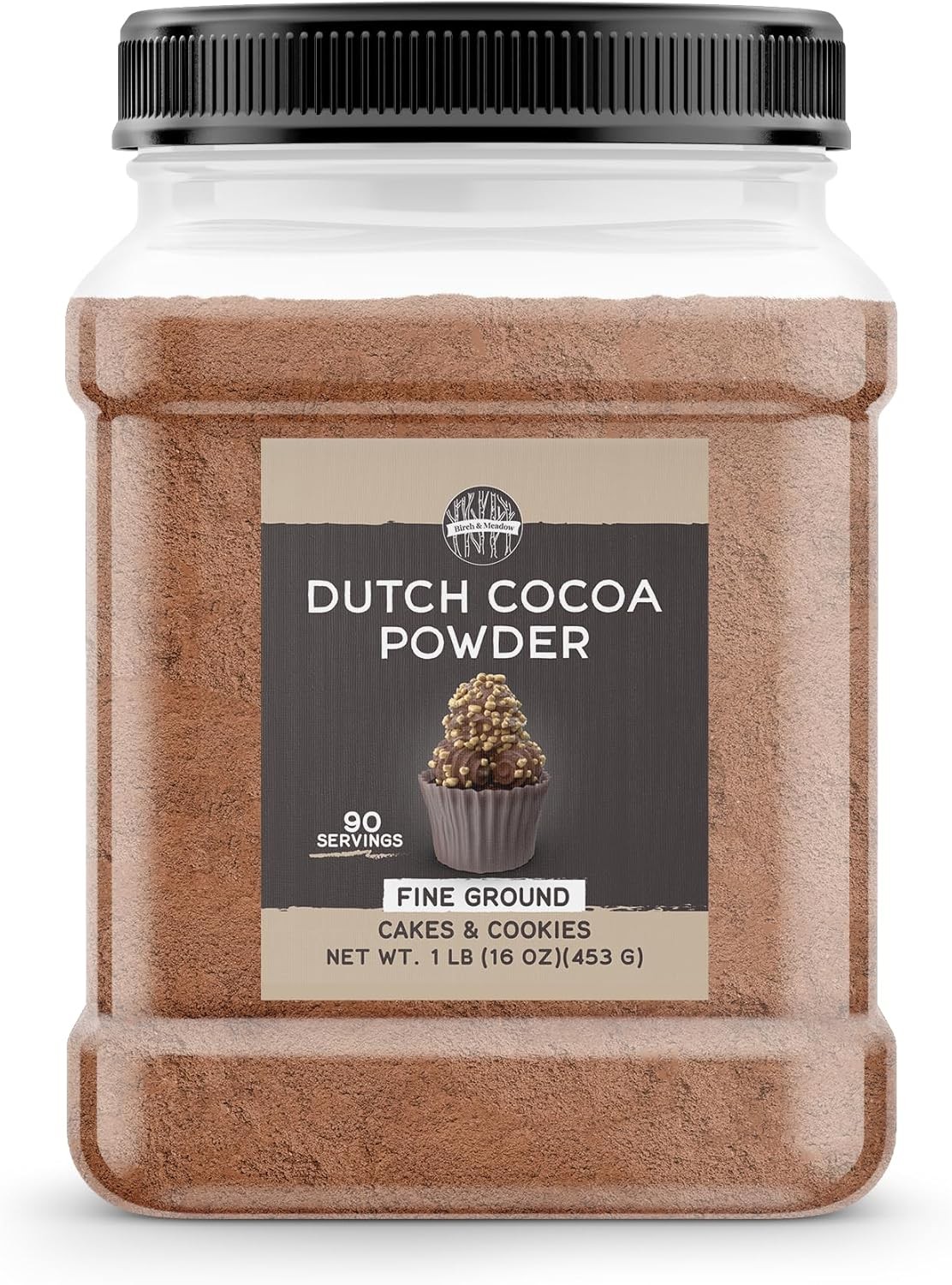 Birch & Meadow 1 lb of Dutch Cocoa Powder, Cookies & Cakes, Chocolate Flavor