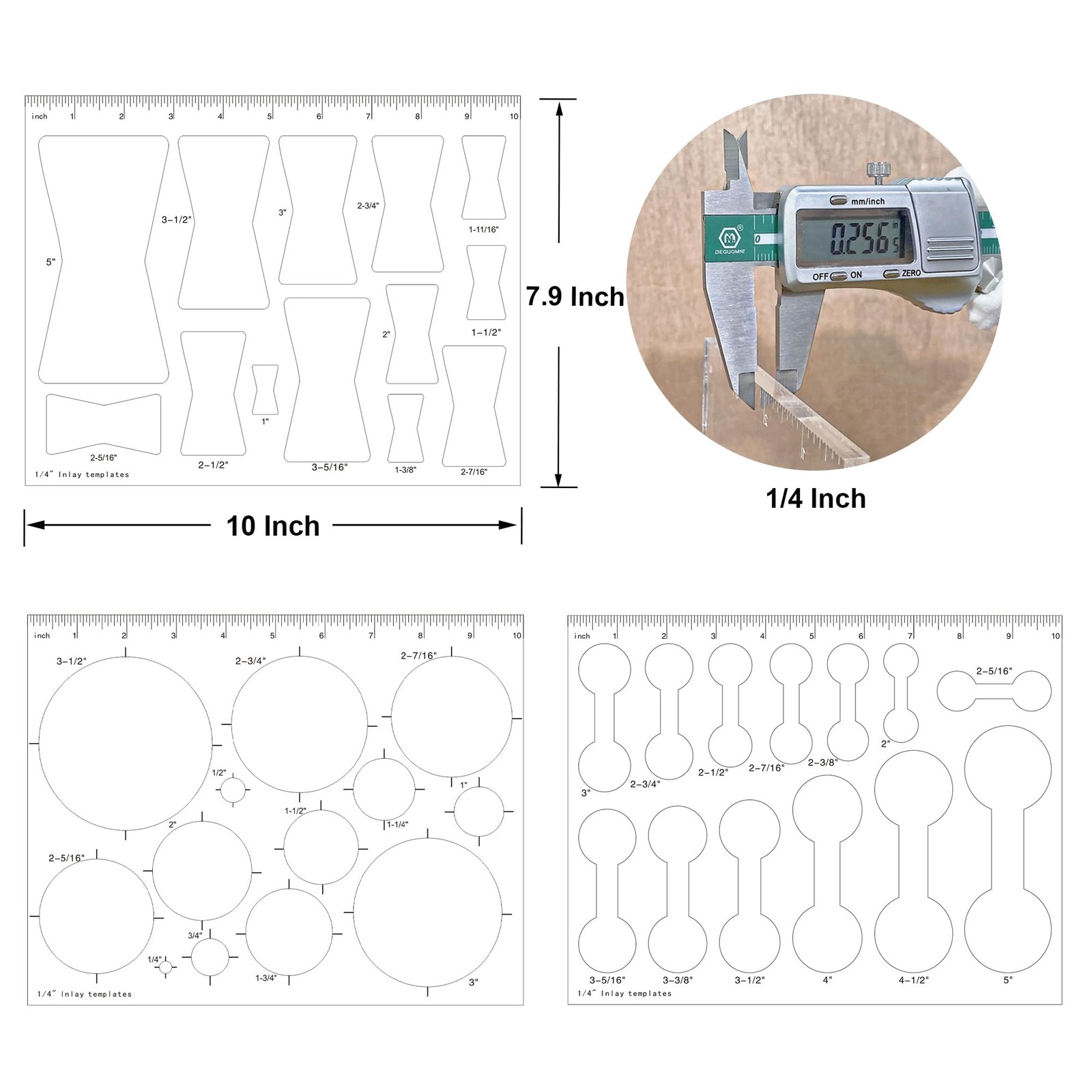 13-In-1 Circle Inlay Template Router Decorative Templates for Woodworking