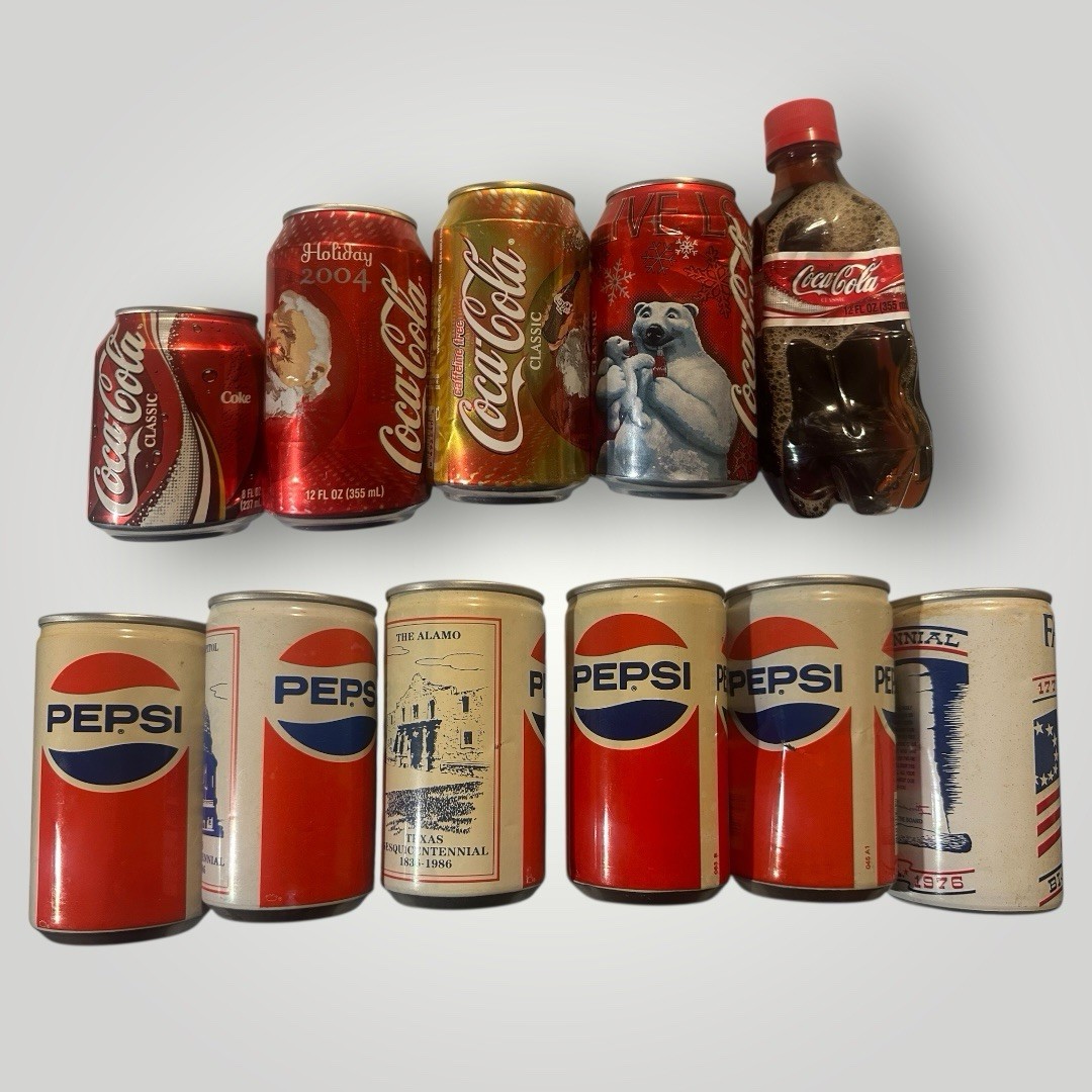 Lot 11 Vtg SODA POP CAN Coca Cola/ Pepsi/ Beer