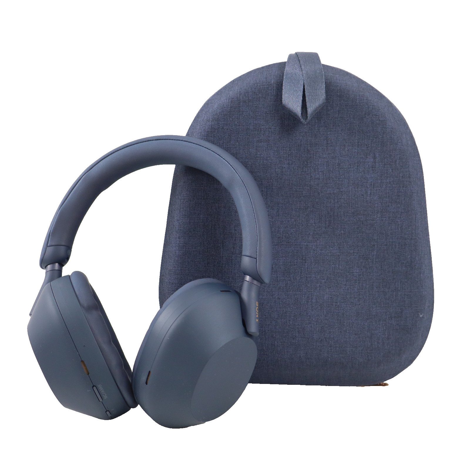 Sony WH-1000XM5 Wireless Over-Ear Headphones Blue Case & Cables Good Condition