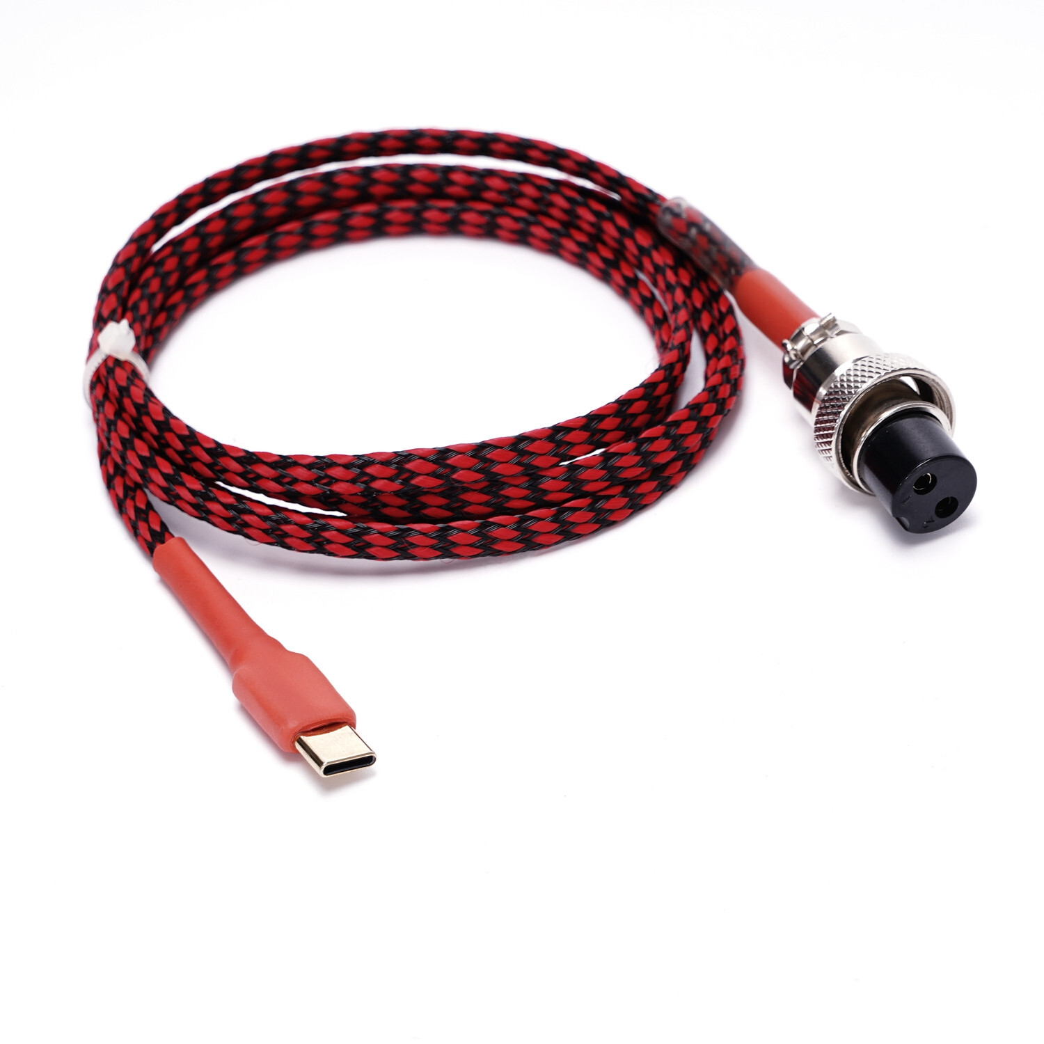 1.2M Teflon Copper Plated Silver DC Power Cable GX16-2P To USB Type C