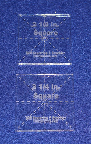 2 Pc Square Set  ~1/4"  thick - Quilt Template- No seam- Postage Stamp- Acrylic