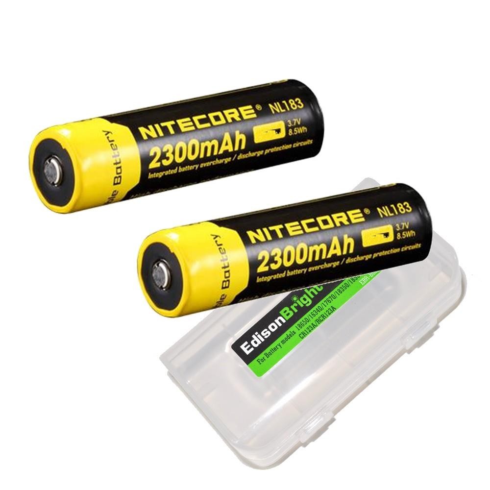2 X Nitecore 2300mAh  Protected Rechargeable Batteries NL183 for flashlights++