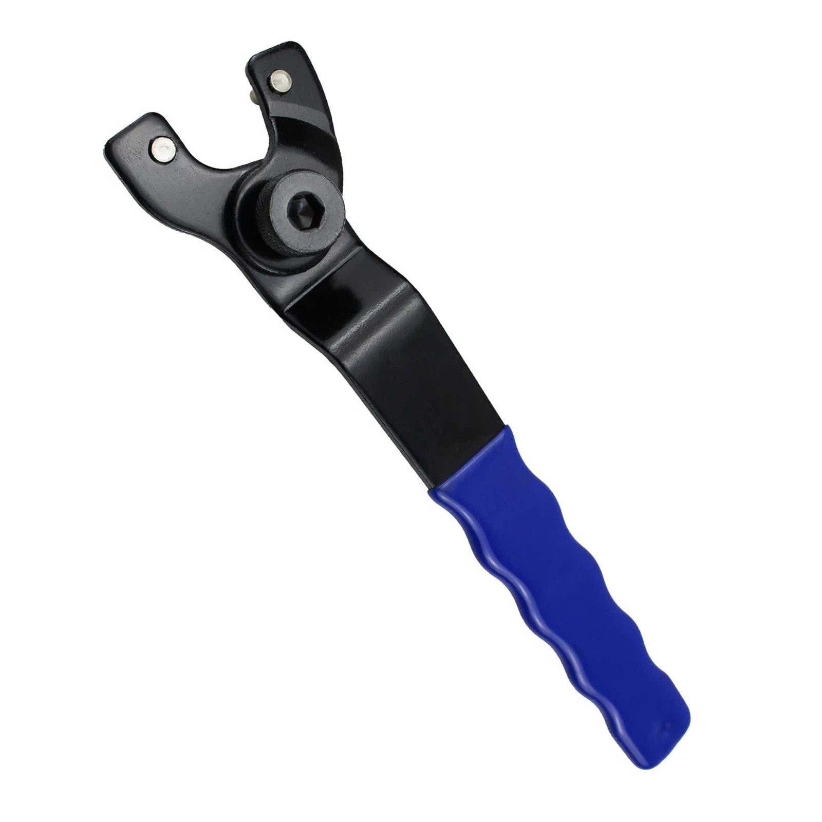 All-Purpose Pin Spanner Tool Adjustable for Grinder Nut Removal Rubber Handle