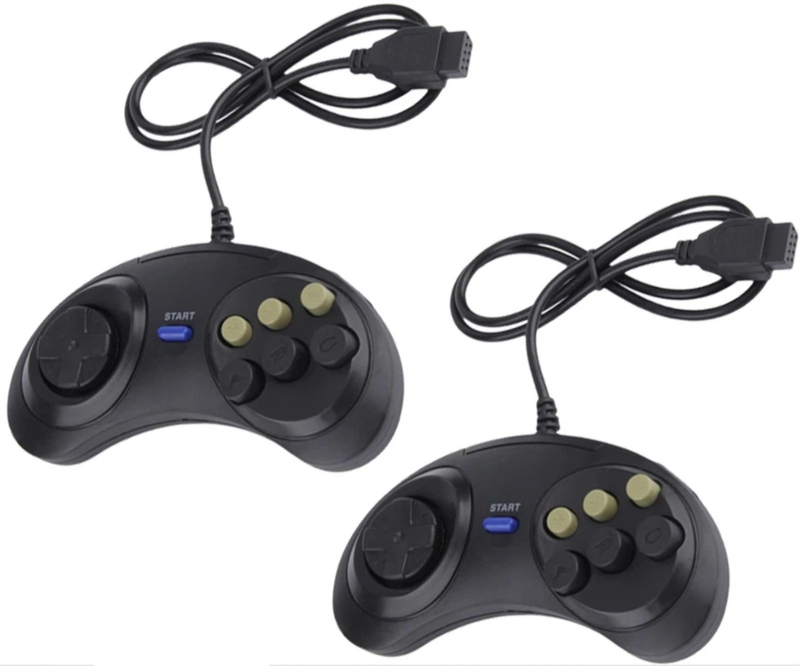 2X 6 Button Game Pad Controller For SEGA Genesis Black Old School Classic New