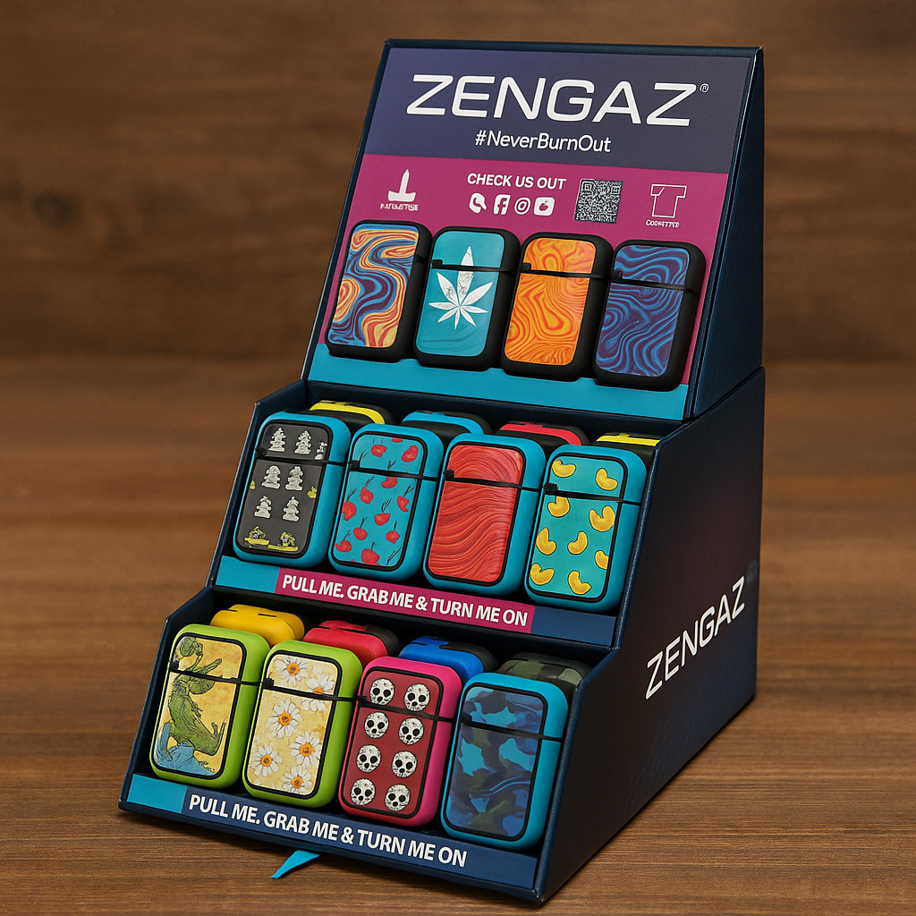 ZENGAZ Lighter Cube Display ZL-12 | 48-Count | Long-Lasting Fire Starter |