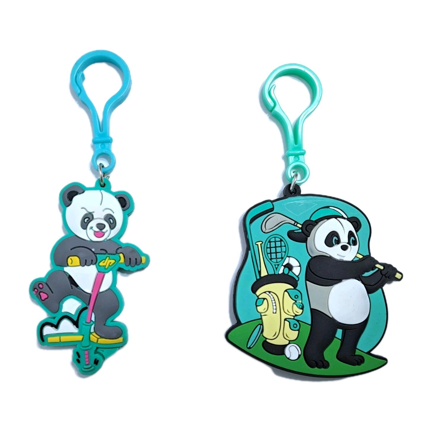 Dude Perfect Set of 2 mybooster.com Panda Key Chain Sports Bag Charm Clip Fob