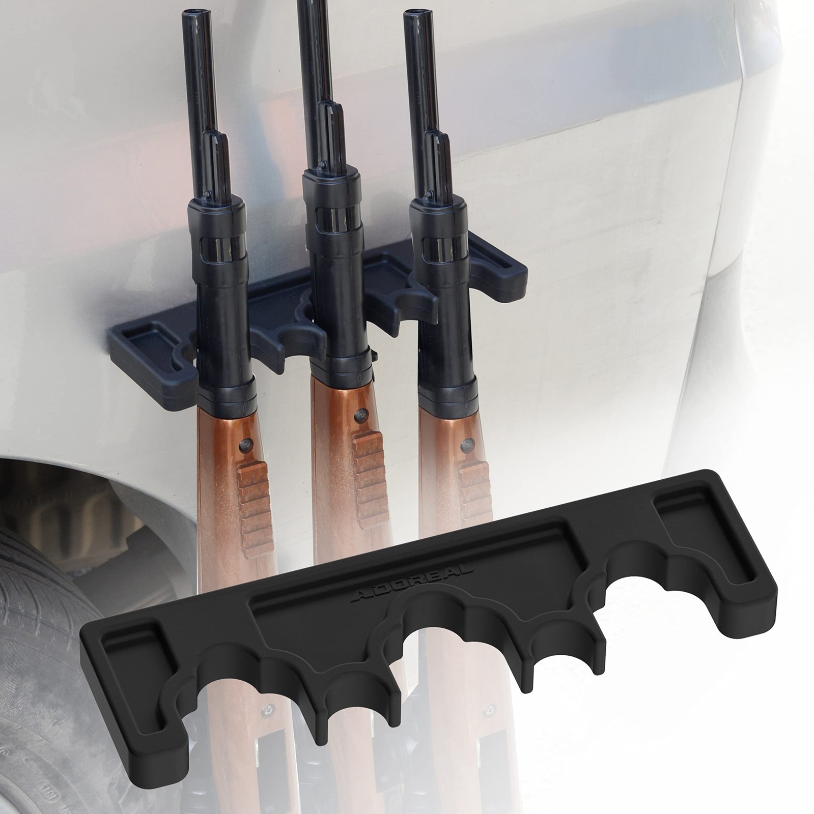 Magnetic Rifle Rack, Durable Rubber Gun Rack for Storage, Black