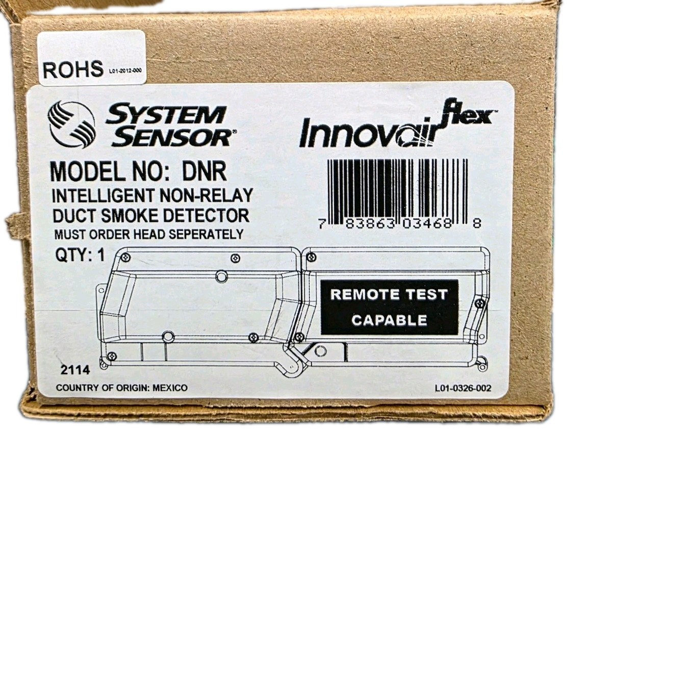 System Sensor InnovairFlexDNR Intelligent Non-Relay Duct Smoke Detector NWB