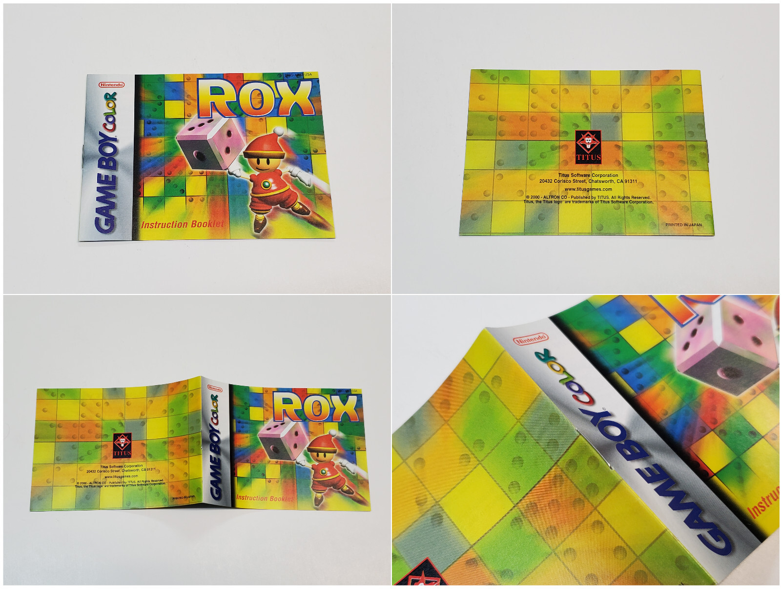 Rox Authentic Nintendo Game Boy Color Box & Manual *