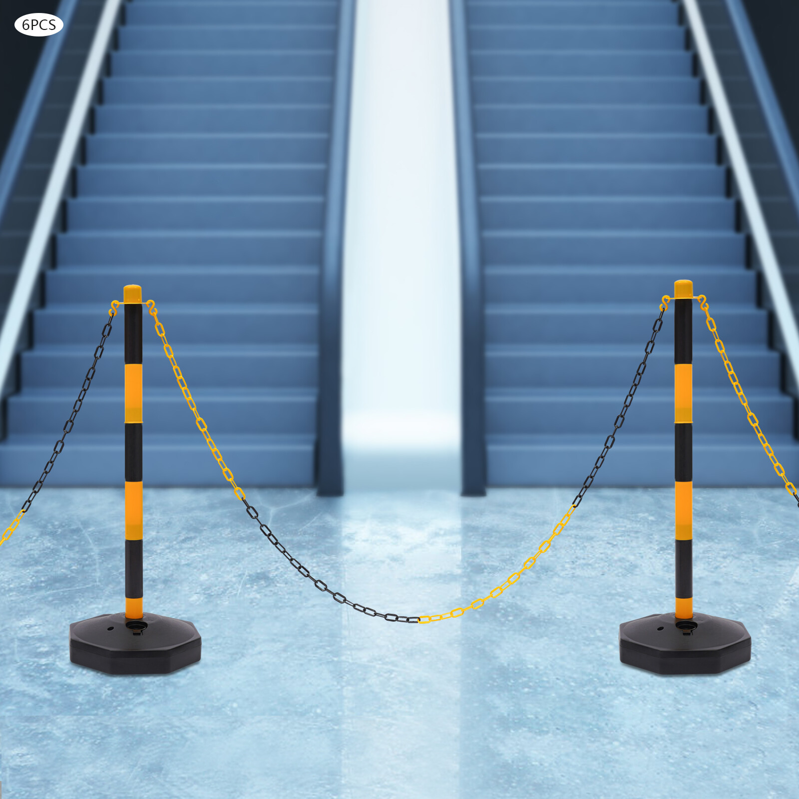 Traffic Delineator Post Cone Plastic Stanchion Post Set Crowd Control Stands