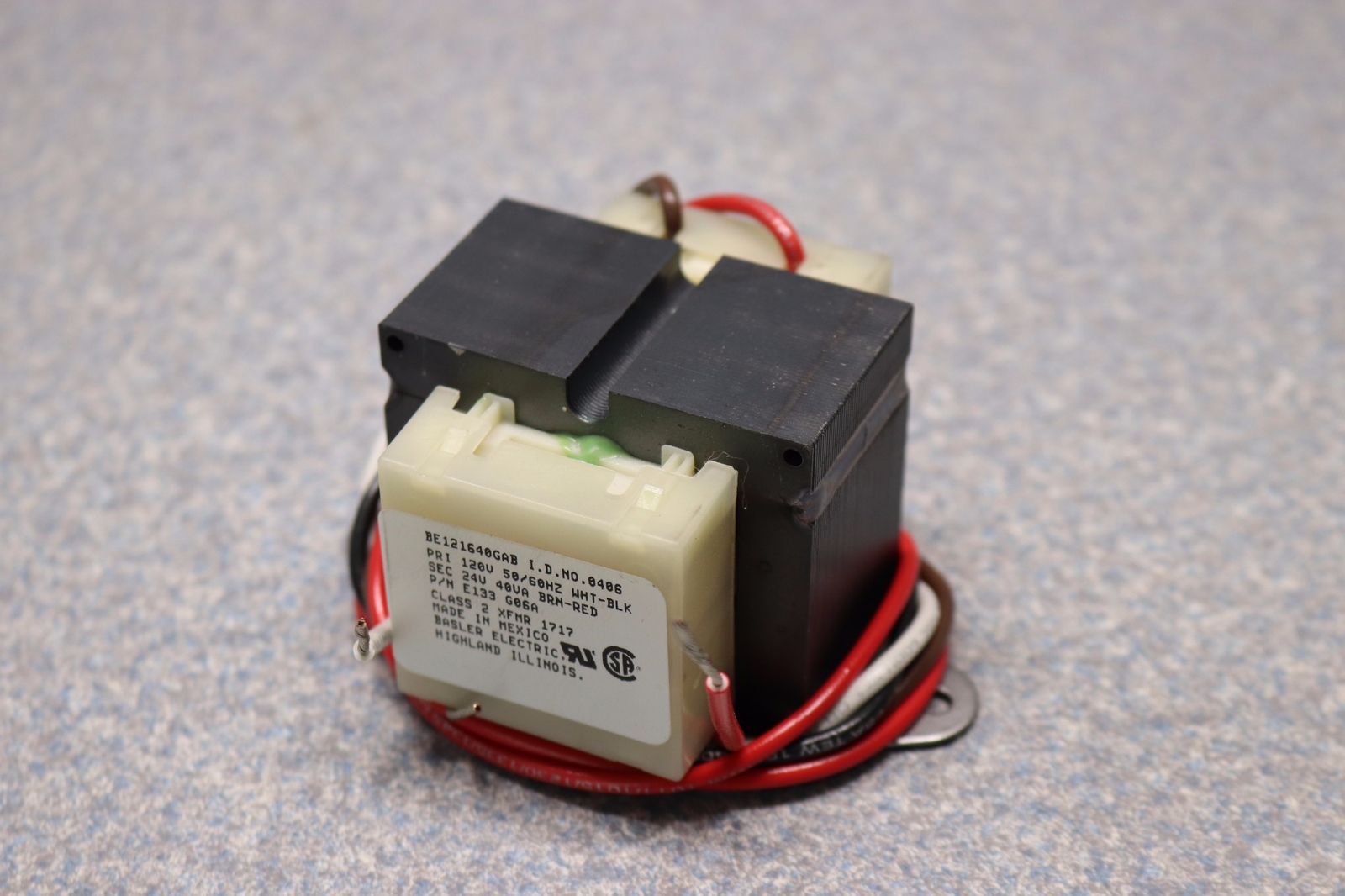 Basler Electric Heater Furnace Transformer 110V 120V 24V 50/60Hz 40VA E133 G06A