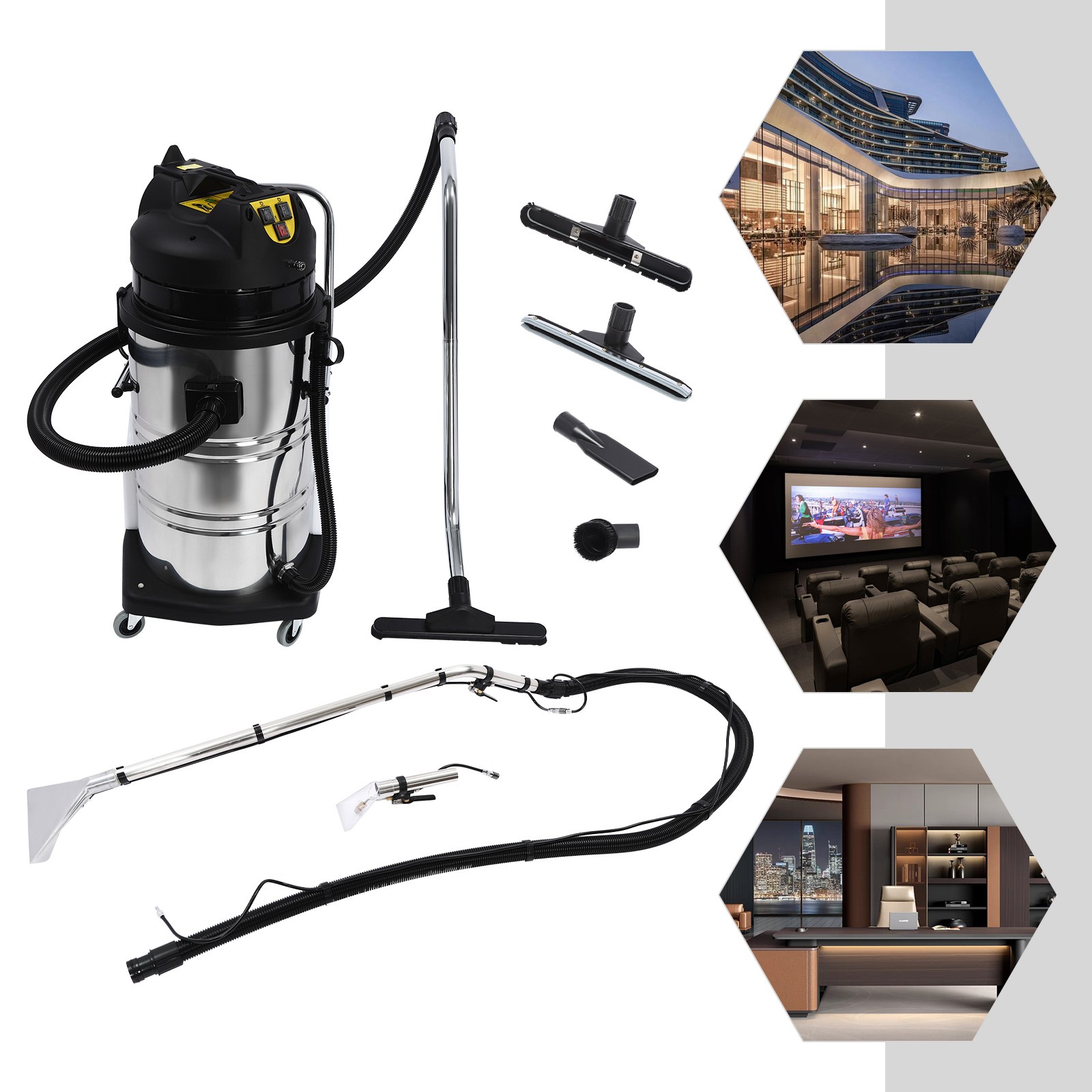 80L Commercial Cleaning Machine 3in1 Carpet Cleaner Vacuum Extractor Machine Pro