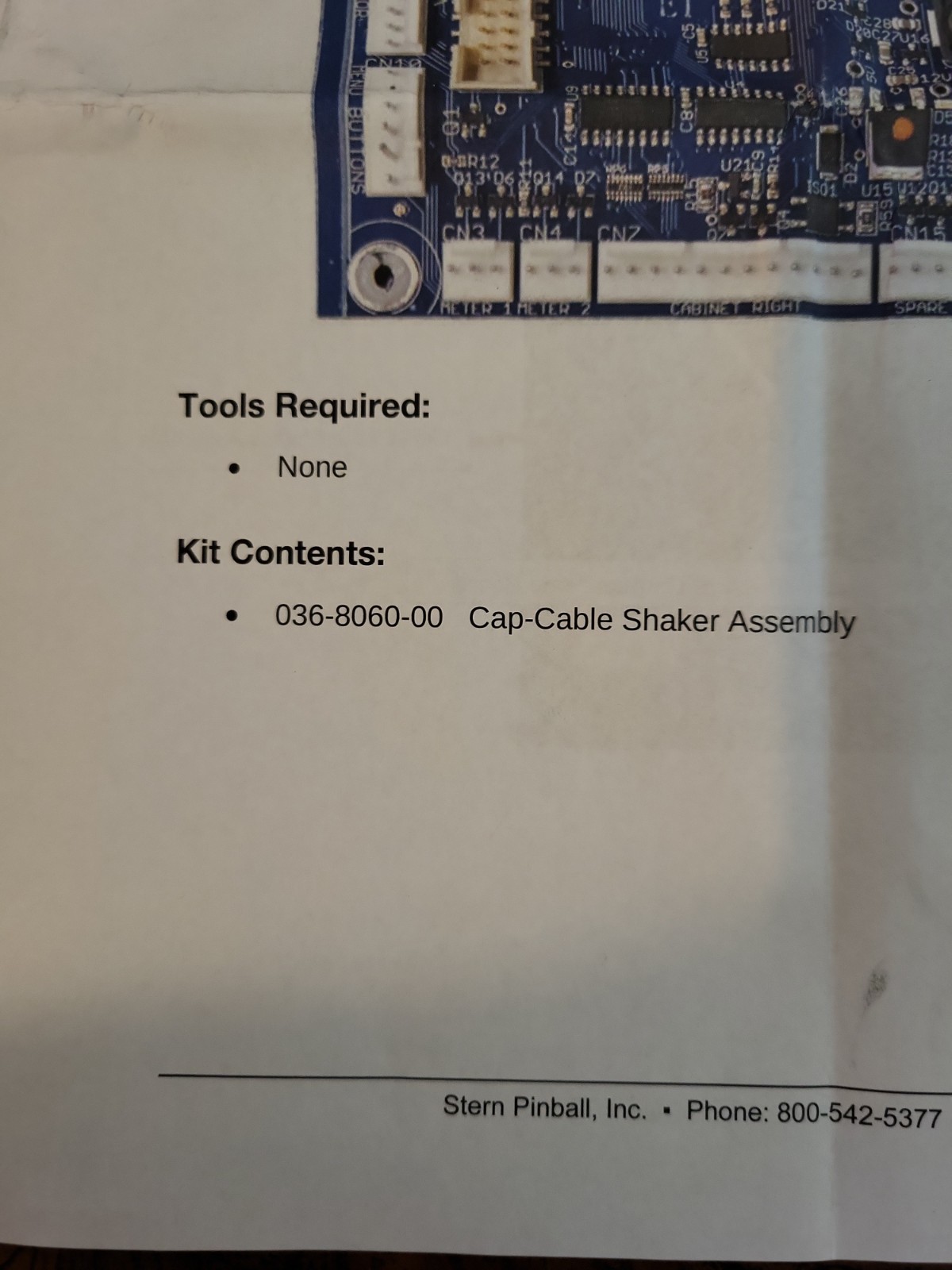 Stern Cabnit Node Capacitor for Use with Shaker Motor On Spike System. New