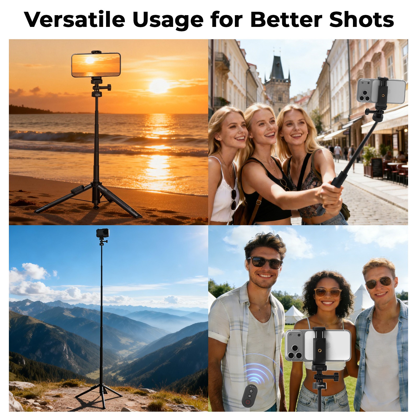SmallRig 59" Selfie Stick Tripod with Remote Extendable Tripod Stand for DJI