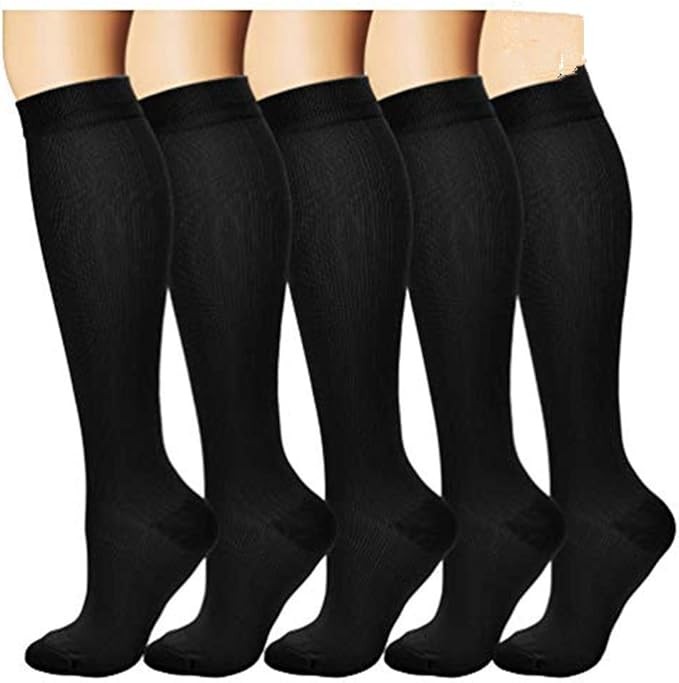 Compression Socks 5Pairs Support Socks Jump Joint Protection and Midfoot Support