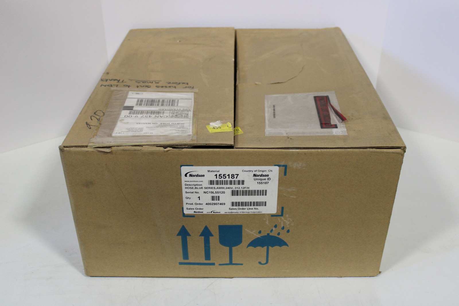 NORDSON 155187 BLUE SERIES 12FT .312  240V HOT MELT HEATED GLUE HOSE NEW IN BOX