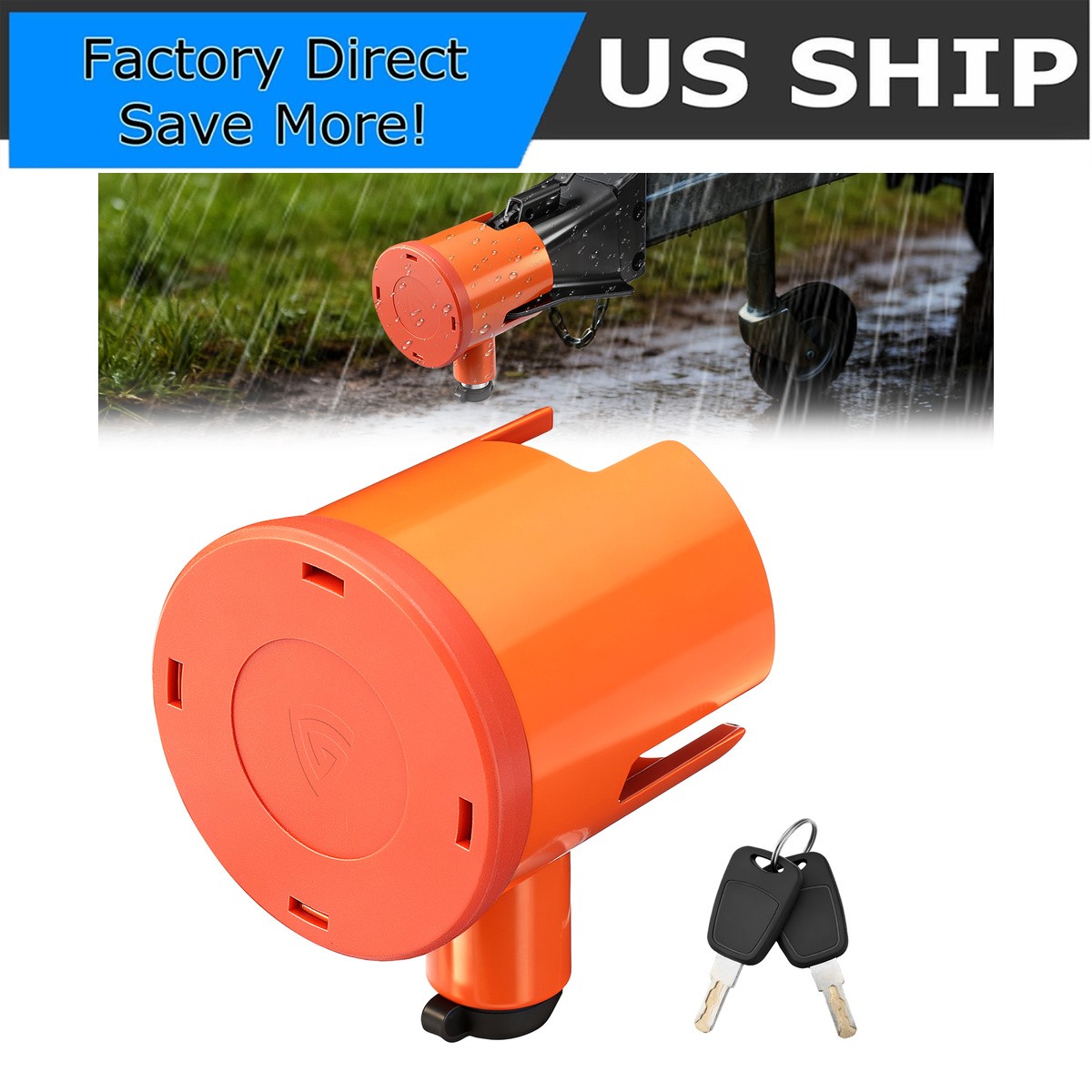 Universal Coupler Lock Fits 2-5/16 Inch for Boat Trailers Geartronics