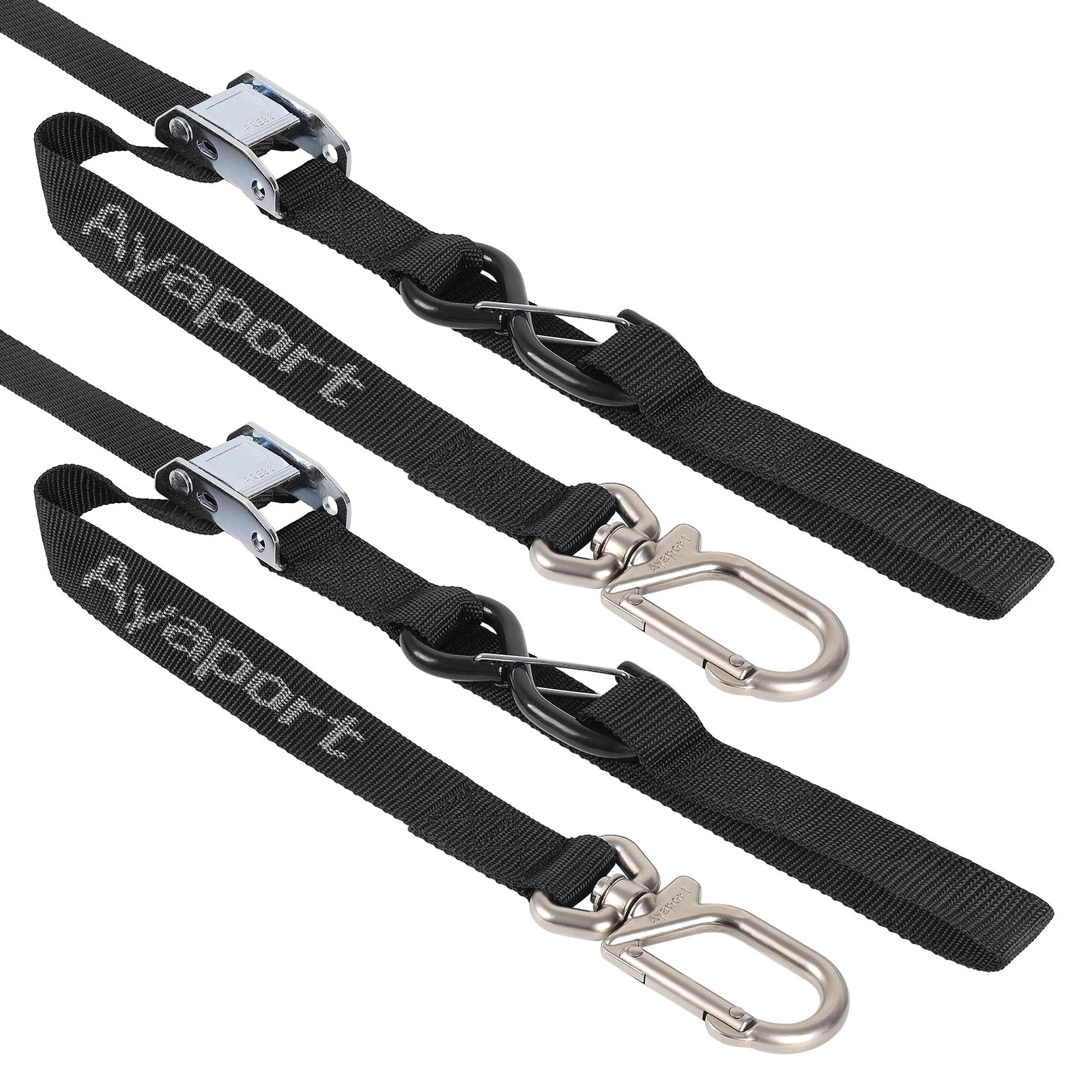 Motorcycle Tie down Straps 1.1" X 7’ (With Swivel Carabiner Hooks) Cam Buckle T