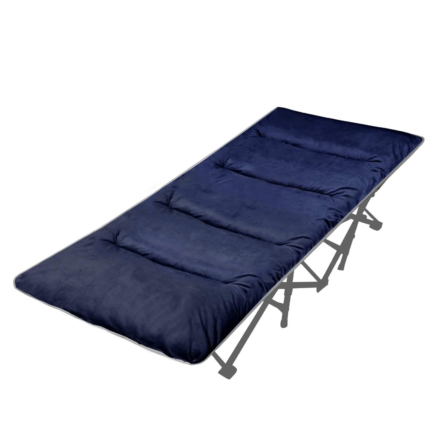 LITA XL Cot Pads for Camping, Soft Comfortable Cotton 72"x26", Navy Blue