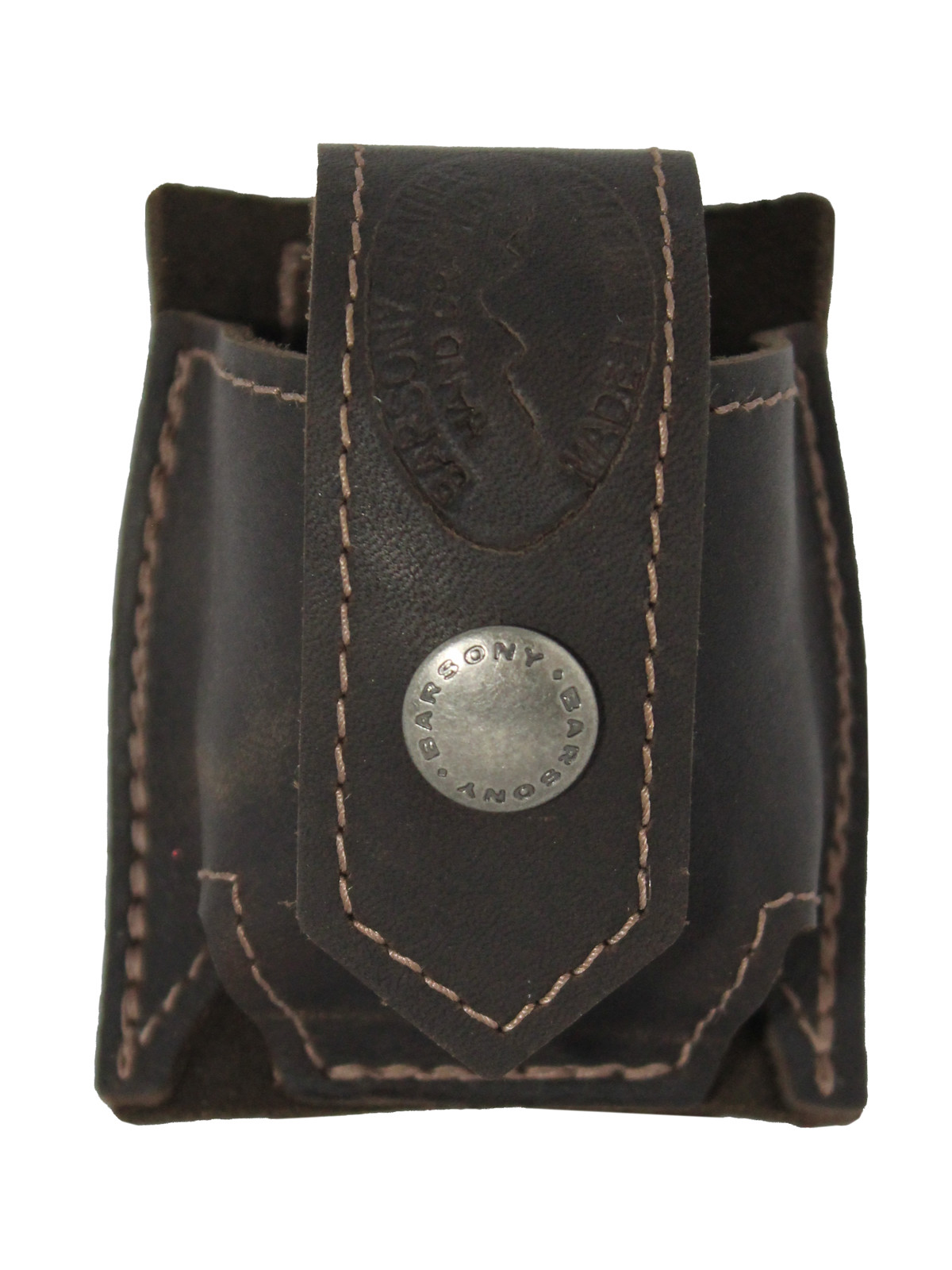 New Barsony Brown Leather Belt Clip Revolver Speed Loader Pouch .22 .38 .357