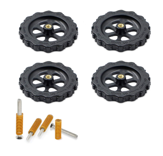 4pc Upgraded Hand Twist Leveling Nut with Hot Bed Compression Die Springs