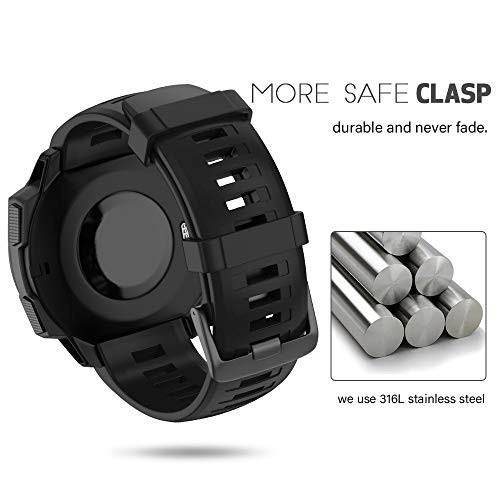 for Garmin Instinct Band, Soft Silicone Instinct/Instinct 2-45mm Black