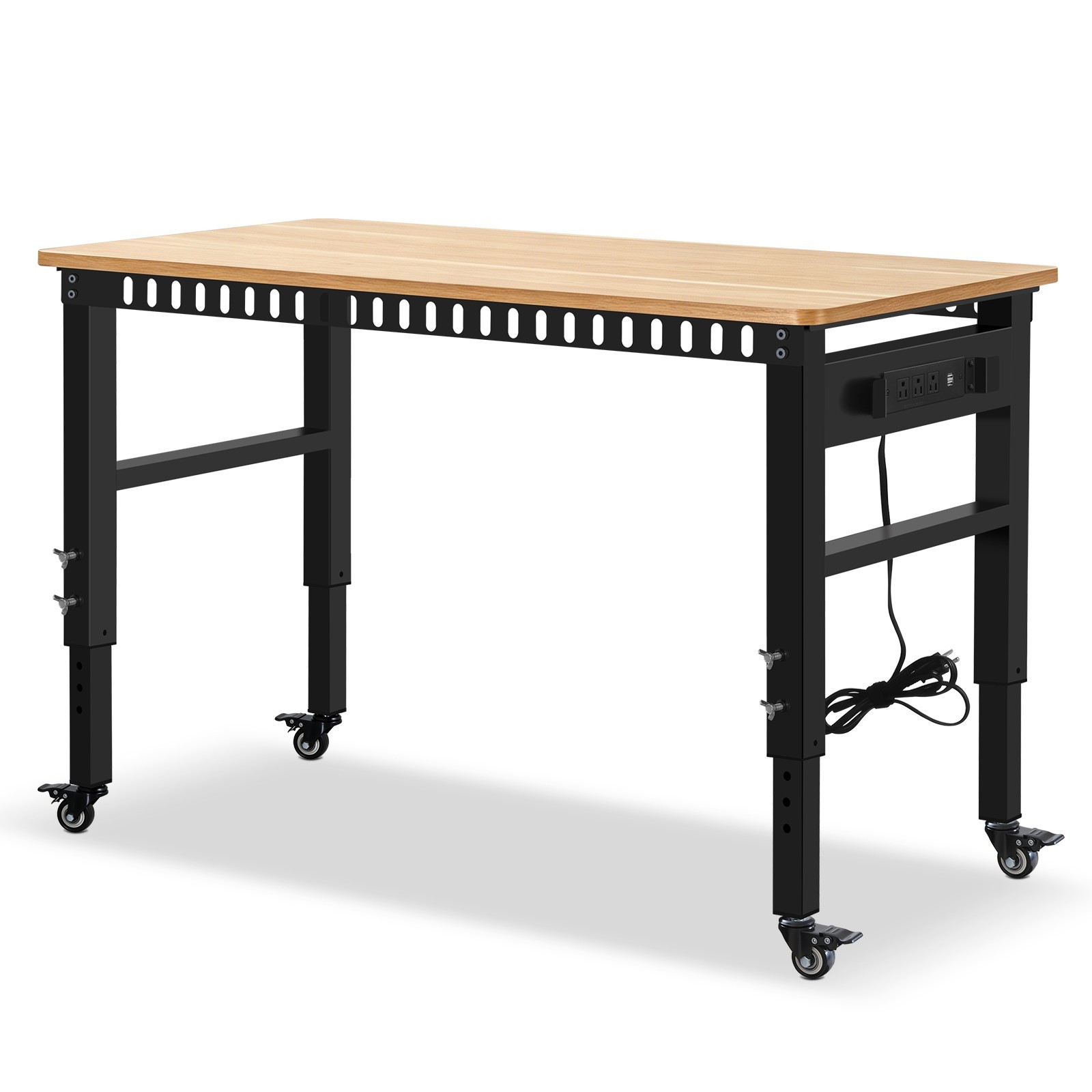 Height Adjustable Workbench 48"x 24" Large Capacity Heavy-Duty Power Outlets