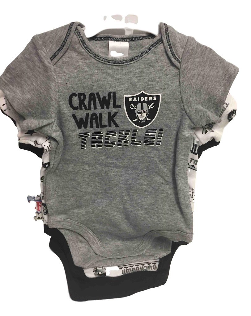 NFL Las Vegas Raiders 3 Pack Bodysuit Infant/Toddler Boys' (0-3 Months)