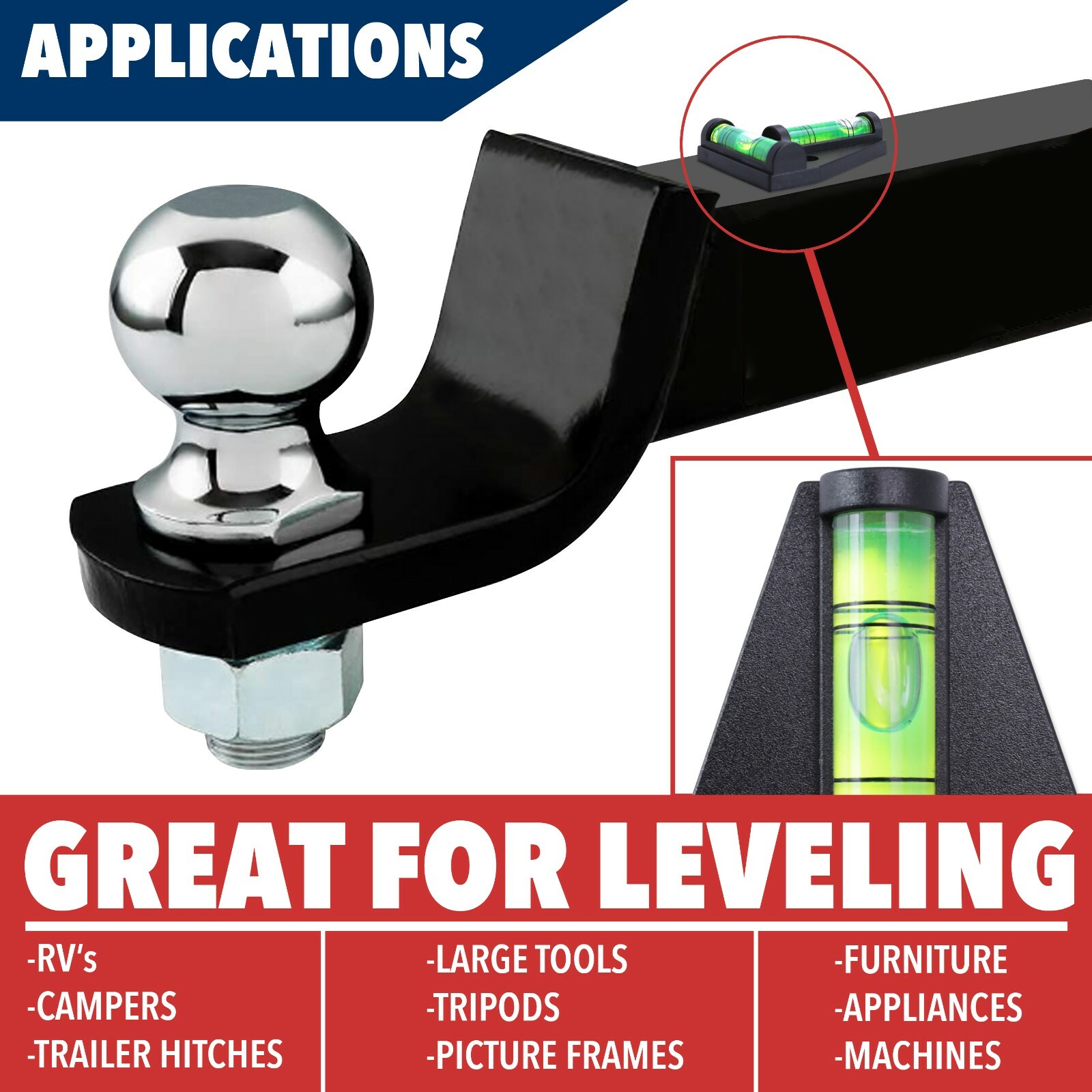 LCW T Bubble Leveling System 2 Way Leveler Durable for RV Camper Trailer 4 PACK