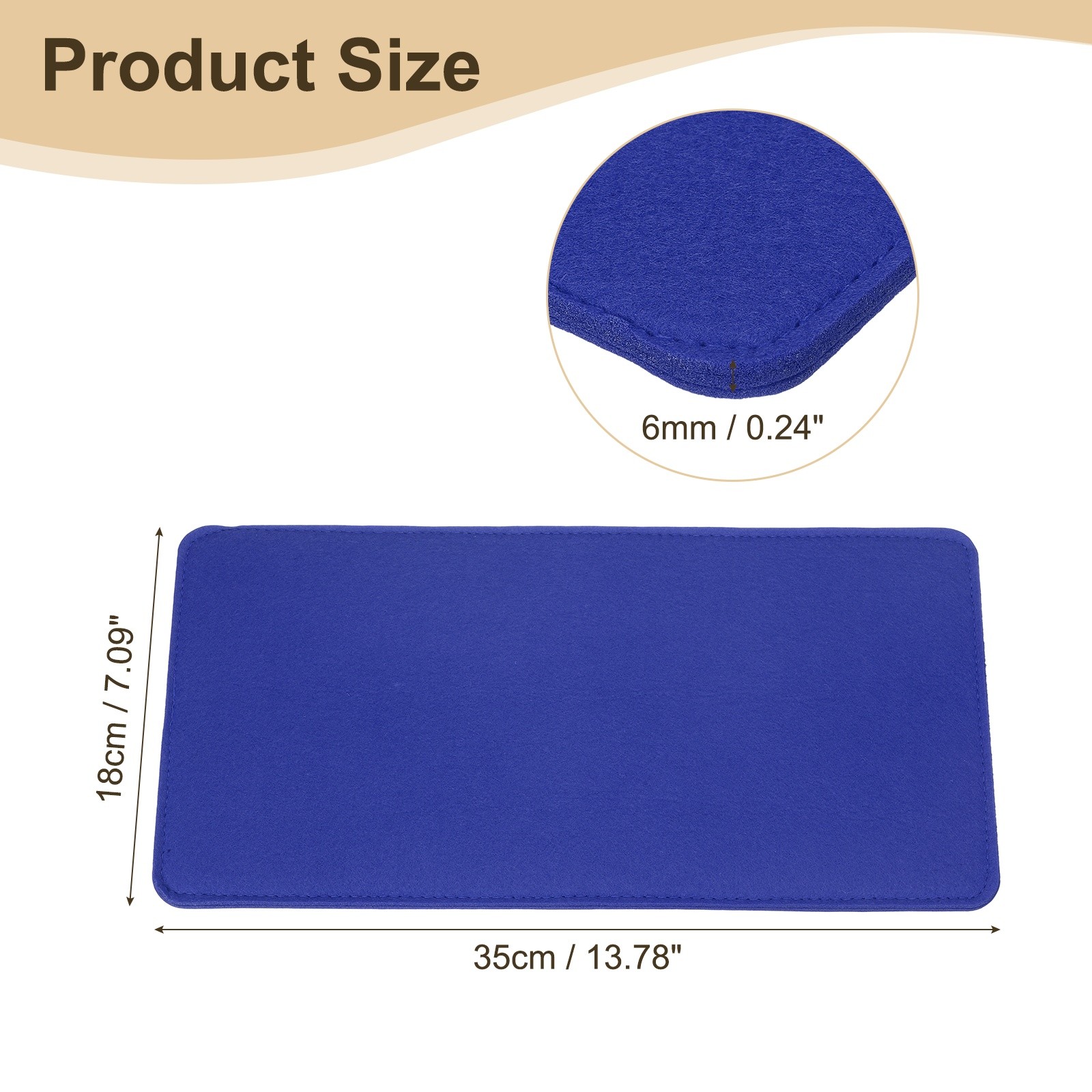 Felt Base Shaper, 14 x 7 Inch Rectangle Bag Bottom Shaper, Dark Blue
