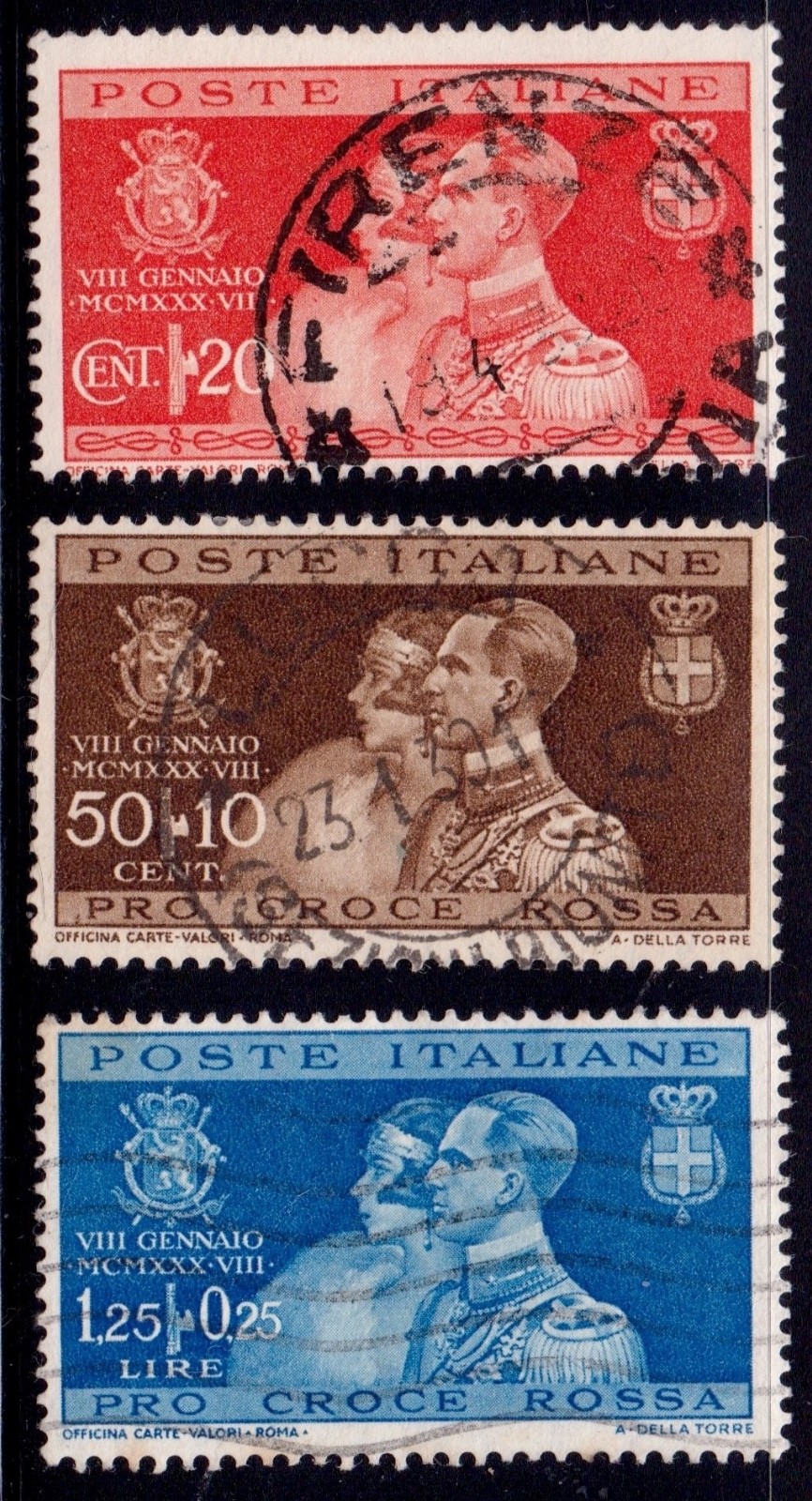 EBS Italy 1930 - Marriage of Umberto of Savoy - Unificato 269-271 - Used - (u2