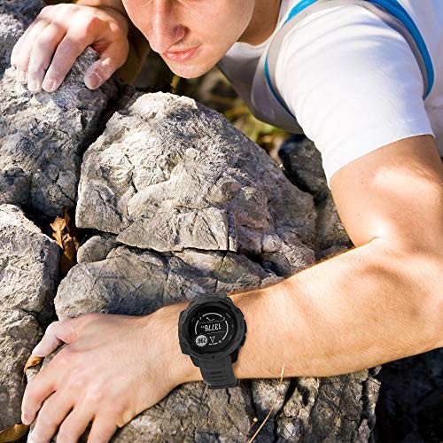 for Garmin Instinct Band, Soft Silicone Instinct/Instinct 2-45mm Black