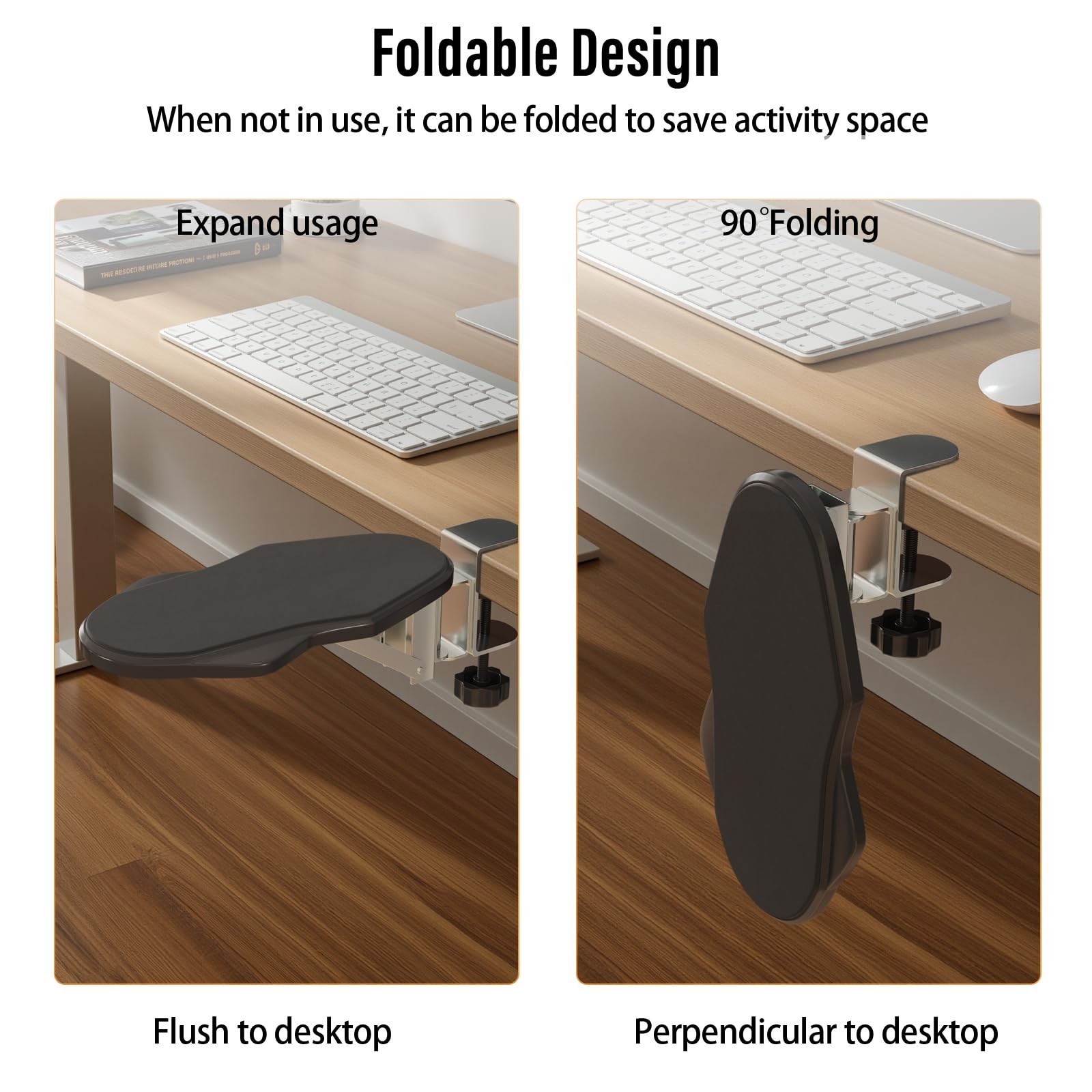 Black Foldable Rotatable Desk Arm Elbow Rest Support Computer Gaming Extender